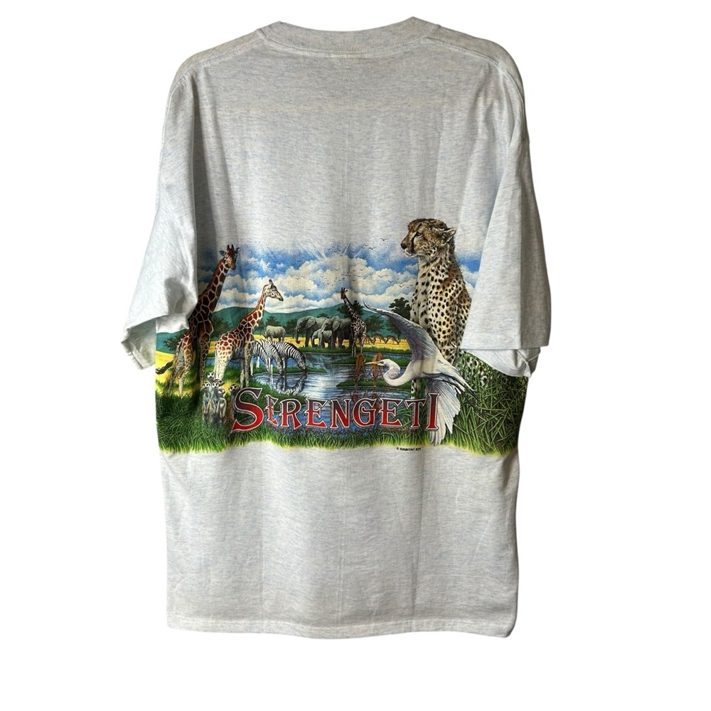 Vintage Serengeti Wrap Tee Busch Gardens Safari Animal Cal Cru Single Stitch XL - Picture 4 of 10